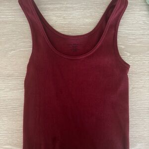 Brandy Melville Red Fitted Sleeveless Tank Top